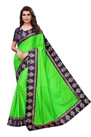 Olive printed saree with blouse